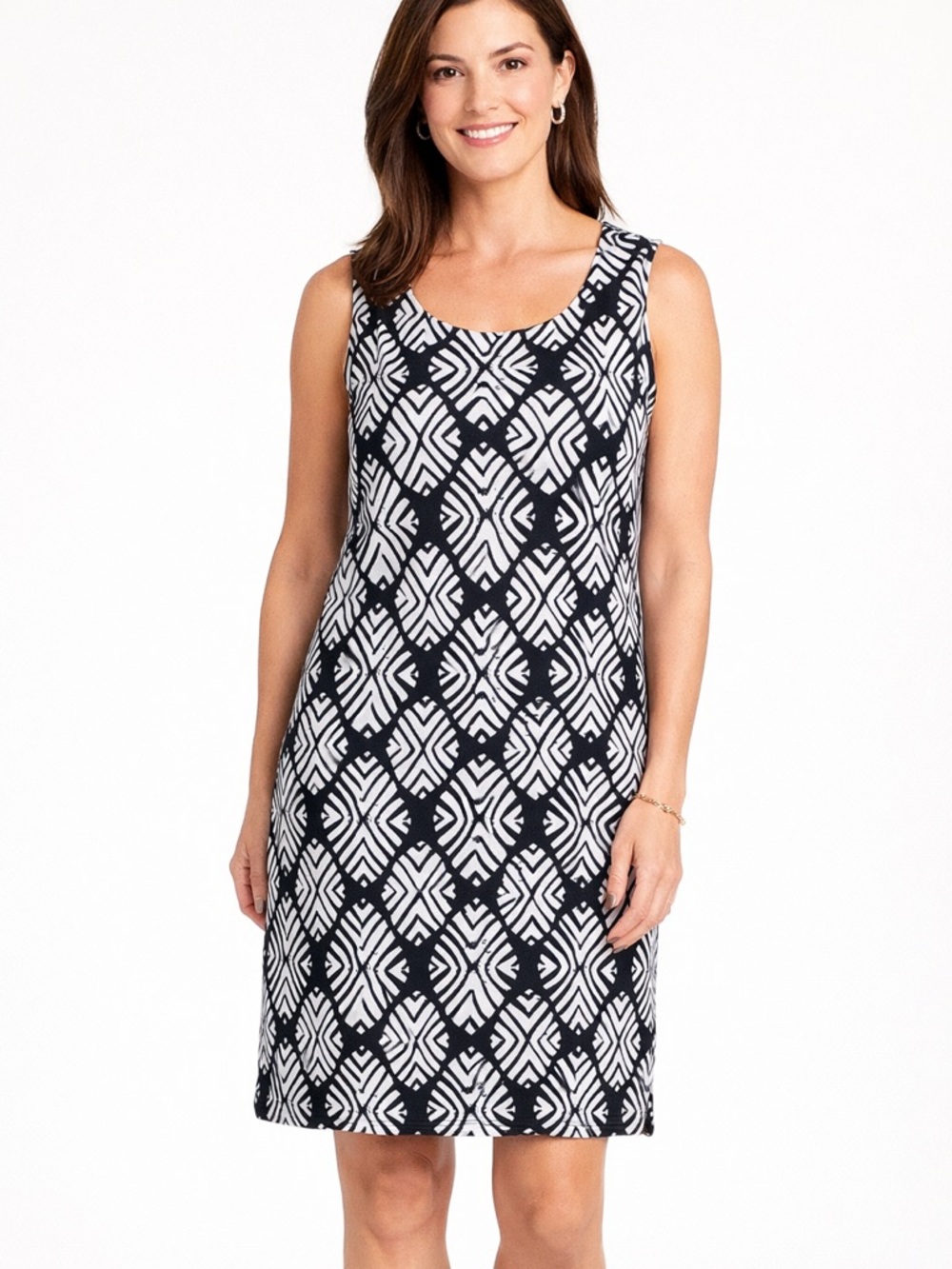 J. Jill Geometric Design Sleeveless Dress sz 12